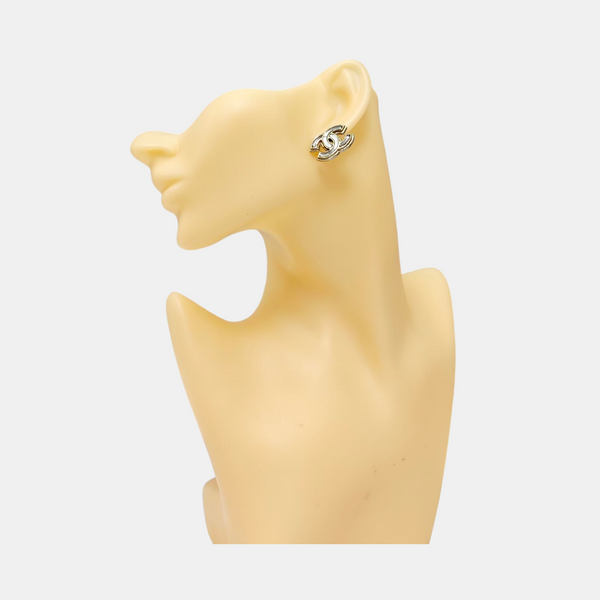 CC Logo Metal Clear Stud Earrings