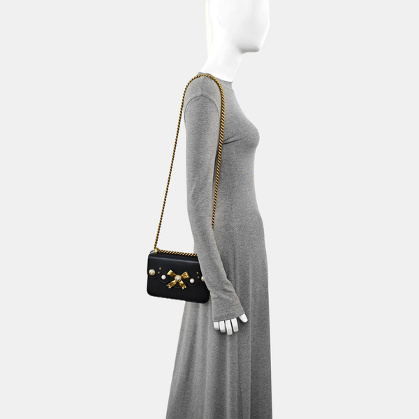 Calfskin Shoulder Bag Black