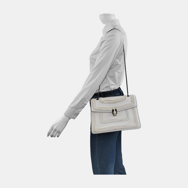 SERPENTI FOREVER Medium Calfskin White