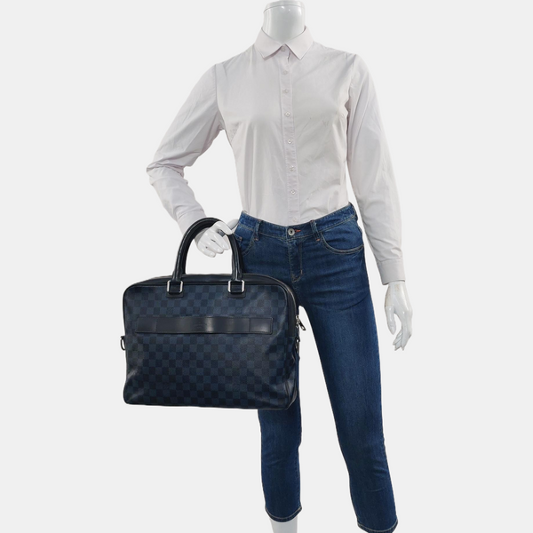 PORTE-DOCUMENTS Damier Coated Canvas Blue