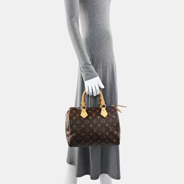SPEEDY 25 Monogram Coated Canvas Brown