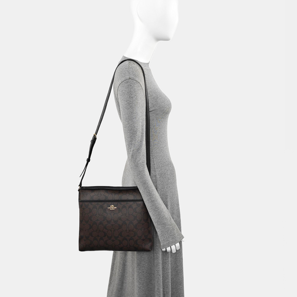Monogram Coated Canvas Shoulder Bag Brown