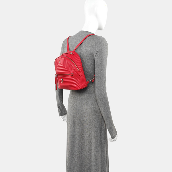 Quilted Calfskin Backpack Red