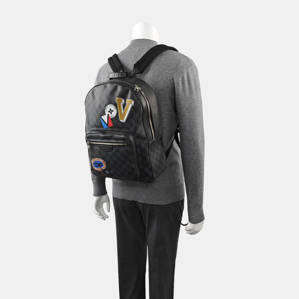 JOSH Damier Graphite Coated Canvas Gray