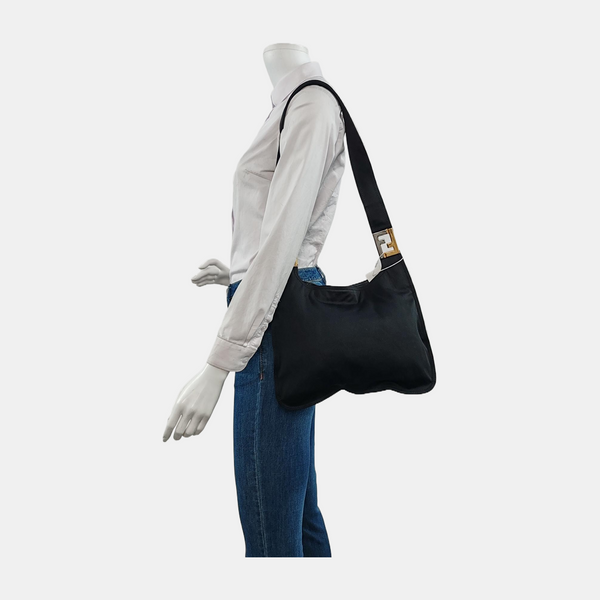 Fabric Shoulder Bag Black