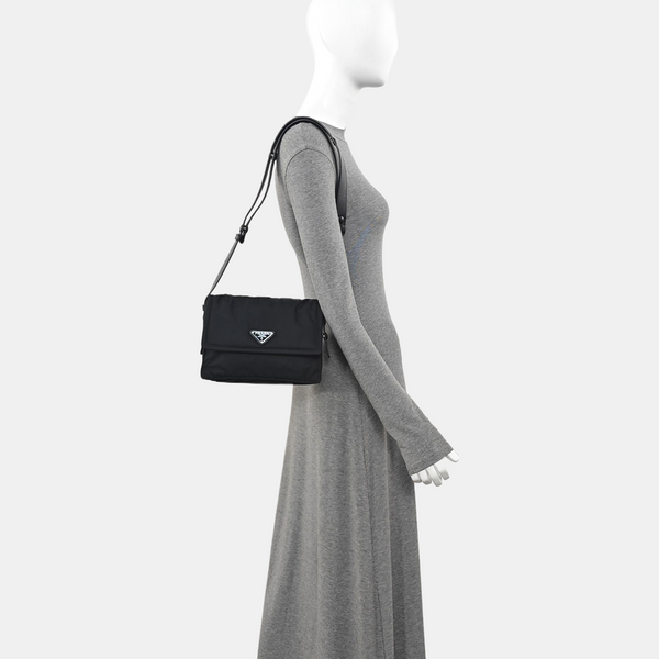 Nylon Shoulder Bag Black