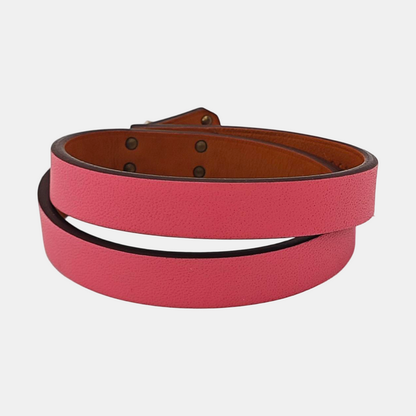 Kelly Leather Pink Bangle