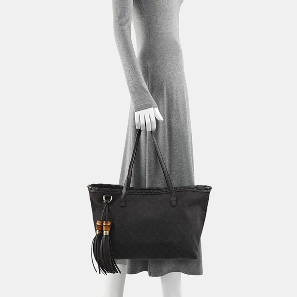 Monogram Canvas Tote Bag Brown