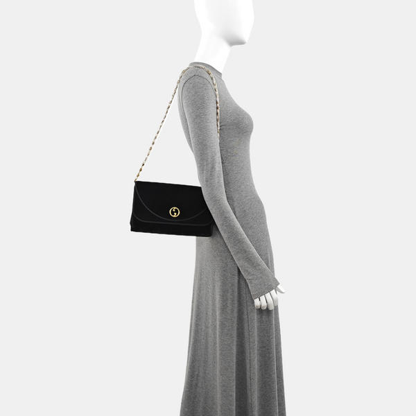Velvet Shoulder Bag Black