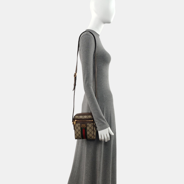 Coated Canvas Crossbody Bag Beige