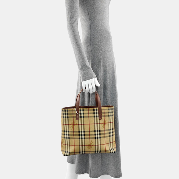Coated Canvas Tote Bag Beige