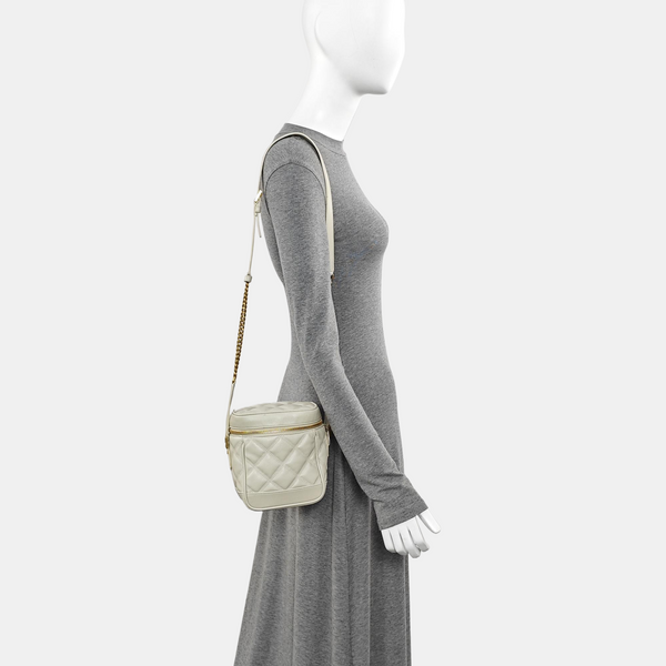 80'S VANITY Quilted Calfskin White