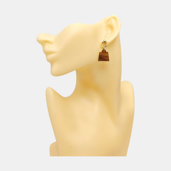 Amulette Maroquinier Metal Gold Earrings