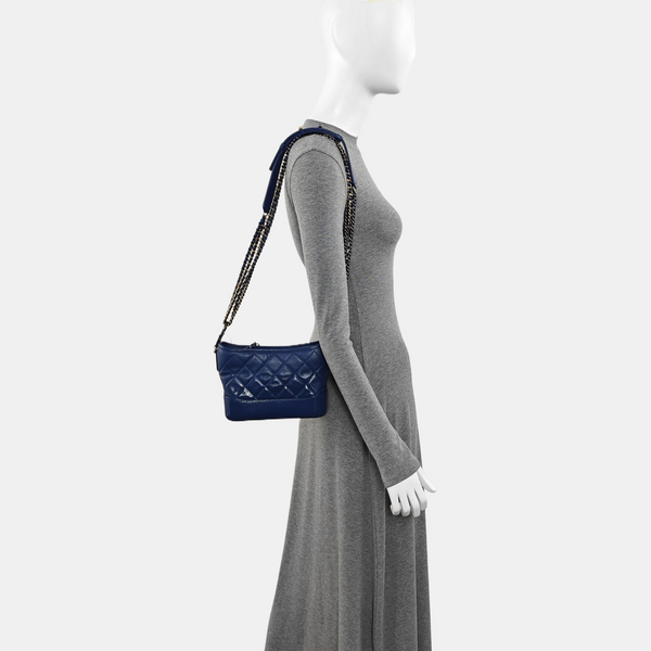 GABRIELLE Small Quilted Calfskin Blue