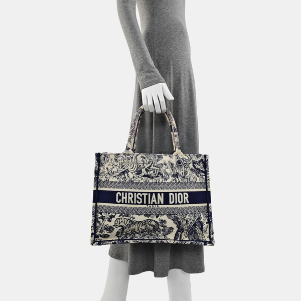 Authenticated pre-owned Book Tote Medium Canvas Blue - Tote Bag at Looply