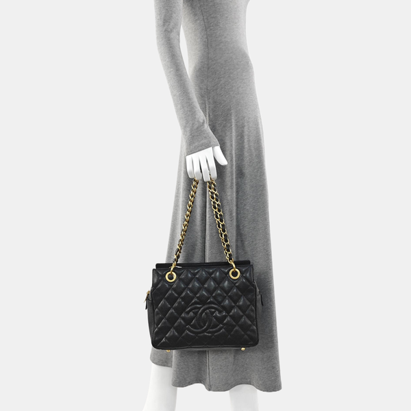 CHANEL PETITE Quilted Grained Calfskin Black