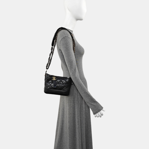 GABRIELLE Small Quilted Calfskin Black
