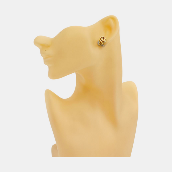 Petit CD Metal Gold Clip On Earrings