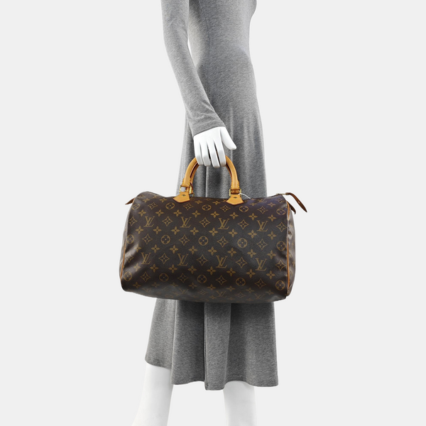 SPEEDY 35 Monogram Coated Canvas Brown
