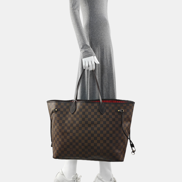 NEVERFULL GM Damier Ebene Coated Canvas Brown