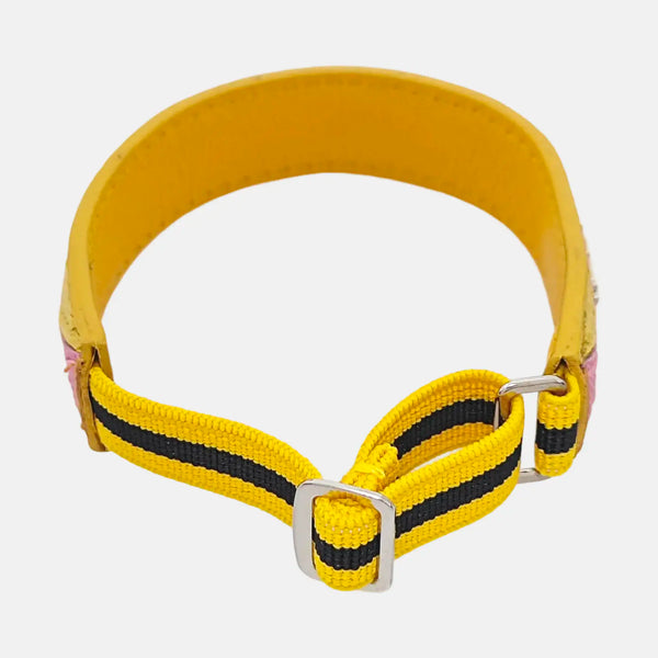 Leather Yellow Bangle
