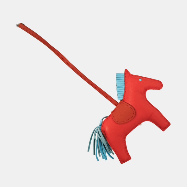 Leather Bag Charm Red