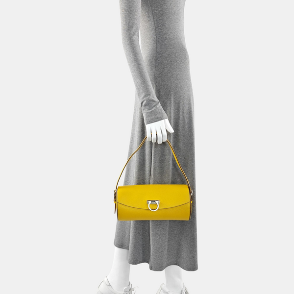 Calfskin Top Handle Bag Yellow