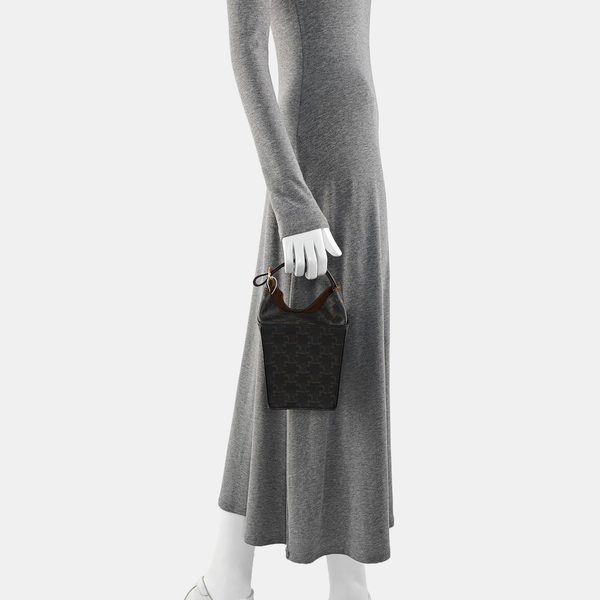 Coated Canvas Bucket Bag Brown