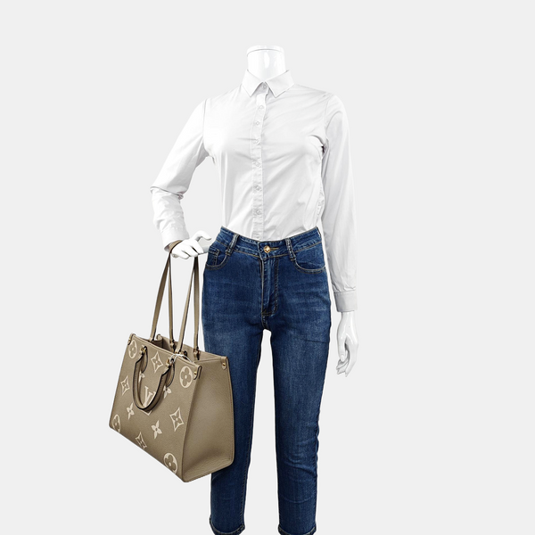 ONTHEGO MM Monogram Calfskin Gray
