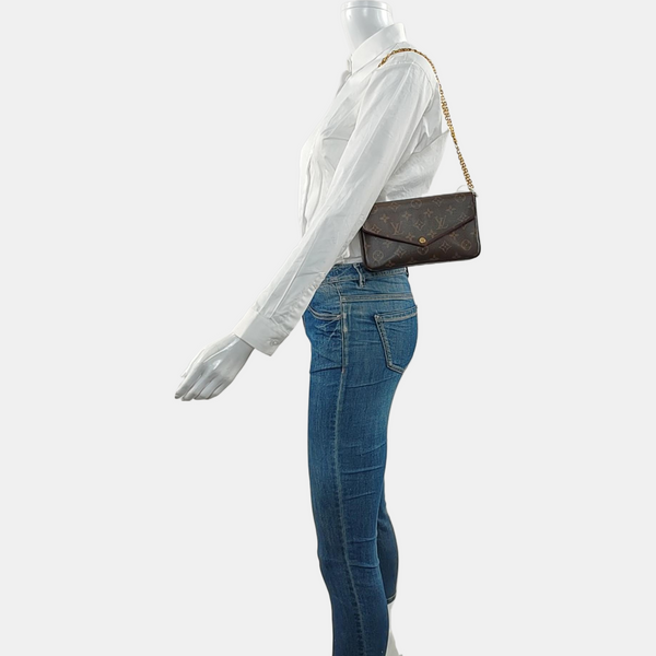 Authenticated pre-owned FÉLICIE Monogram Coated Canvas Brown - Shoulder Bag at Looply