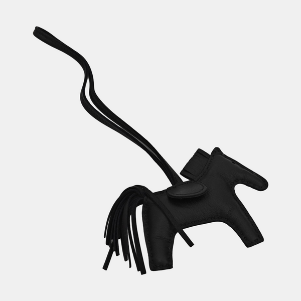 Leather Bag Charm Black