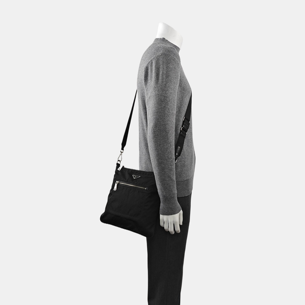Nylon Top Handle Bag Black