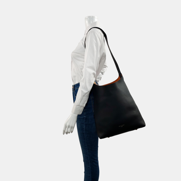 LOW KEY HOBO MM Monogram Calfskin Black