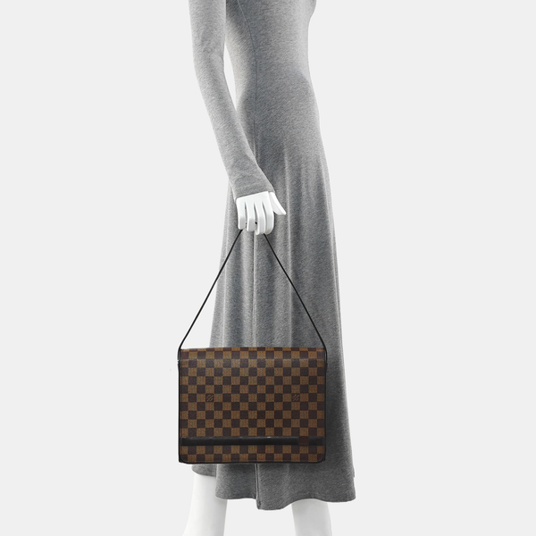 TRIBECA Damier Ebene Coated Canvas Brown