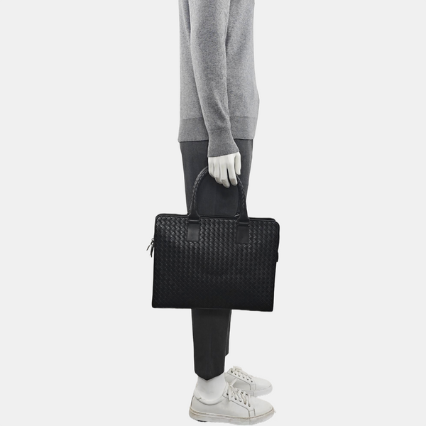 Calfskin Top Handle Bag Black