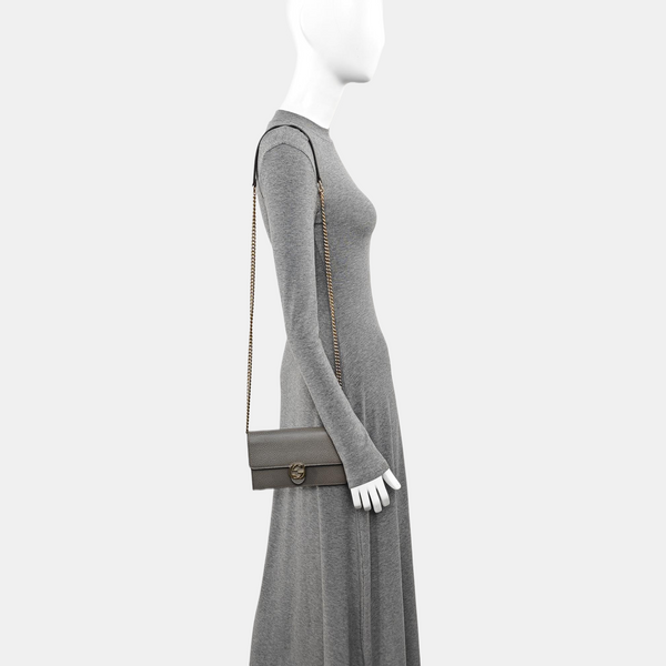 Interlocking G Small Calfskin Gray