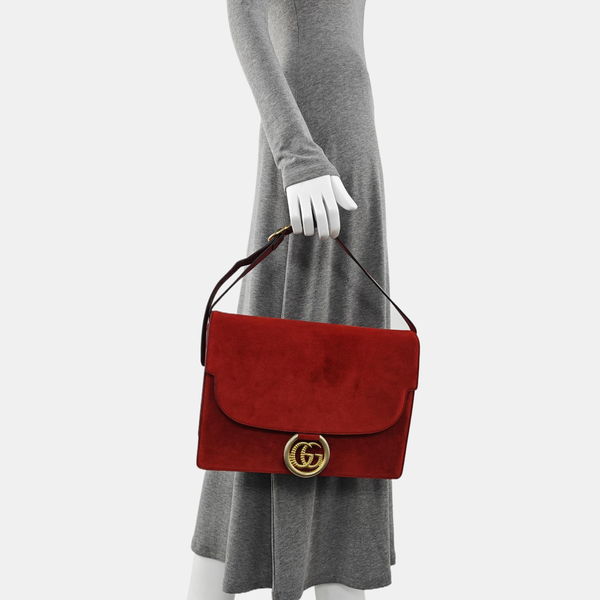 GG Ring Medium Suede Red