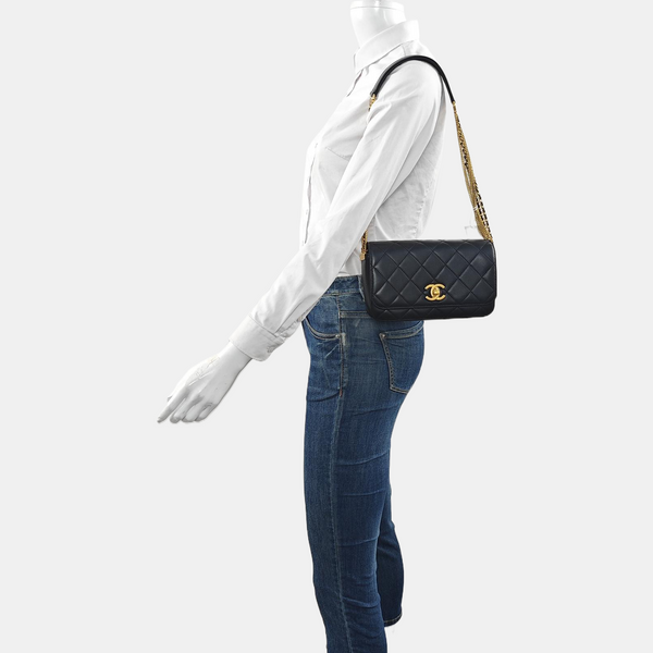 COCO HANDLE Mini Quilted Calfskin Black