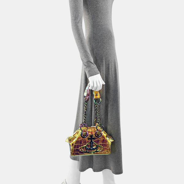 Leather Shoulder Bag Metallic