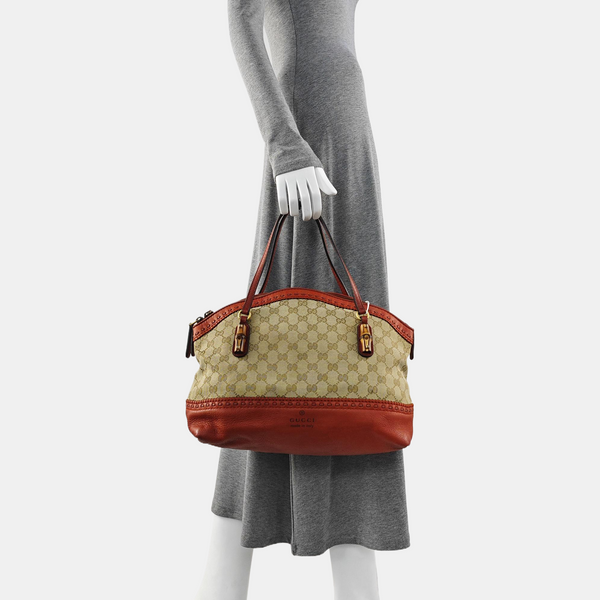 Monogram Canvas Tote Bag Beige