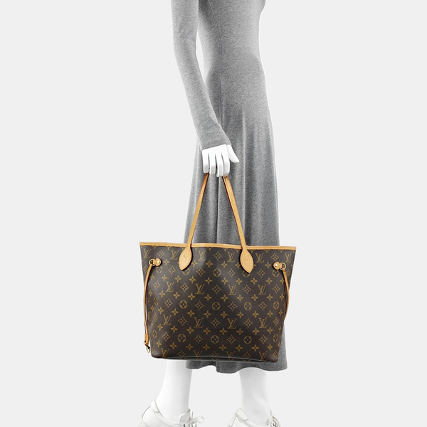 NEVERFULL MM Monogram Coated Canvas Brown