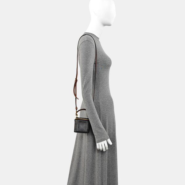 Coated Canvas Shoulder Bag Black