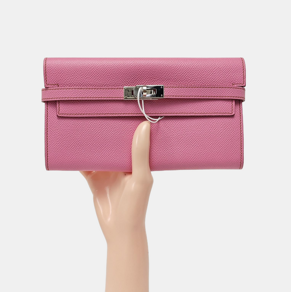 Authenticated pre-owned Kelly Epsom Pink Wallet - Wallet at Looply