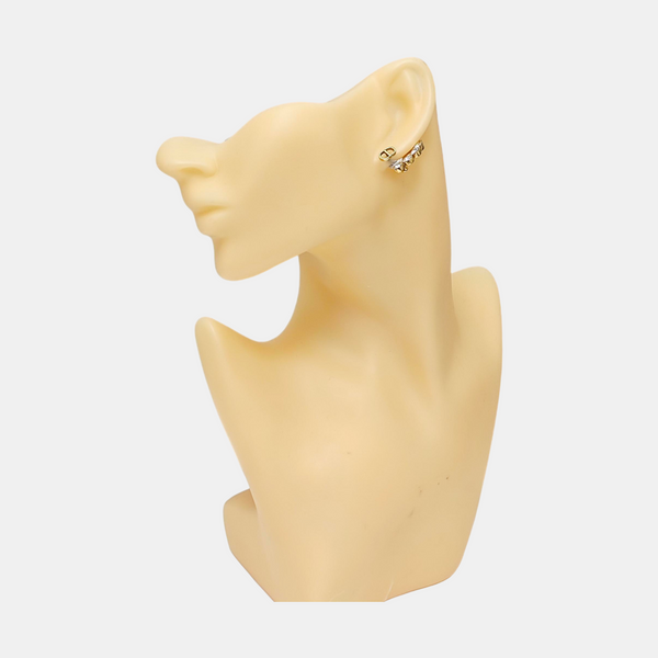 Petit CD Metal Gold Stud Earrings