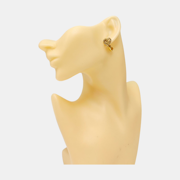 Dior Oblique Metal Gold Clip On Earrings
