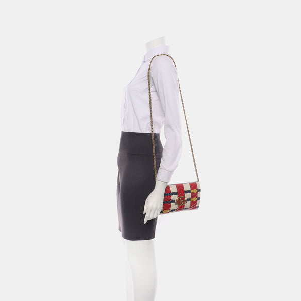 Authenticated pre-owned GG Marmont Mini Quilted Calfskin Multicolor - Shoulder Bag at Looply