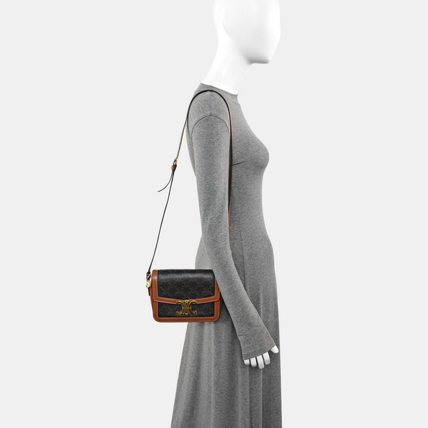 TRIOMPHE Small Coated Canvas Brown