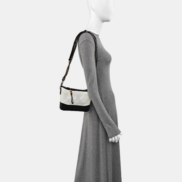 GABRIELLE Small Quilted Calfskin White
