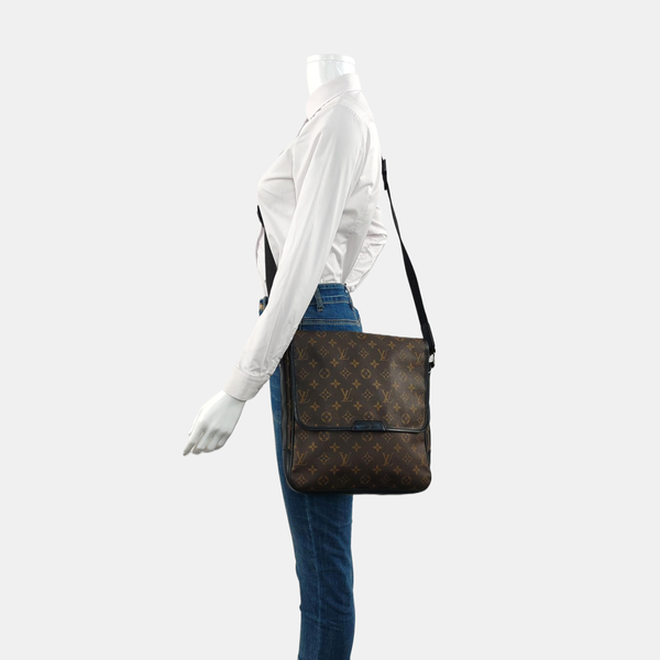 BASS MM Monogram Coated Canvas Brown