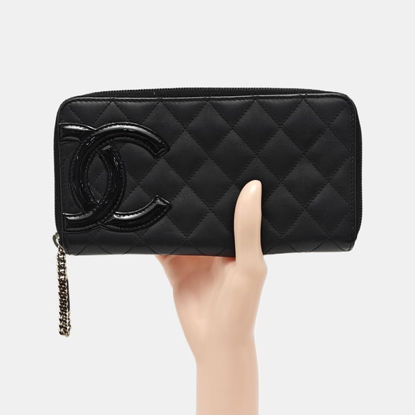 CAMBON Quilted Calfskin Black Wallet